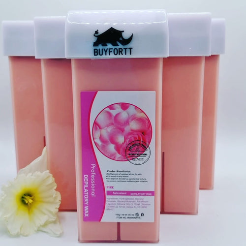 6 x Roll On Depilatory Wax 100ml Cartridges, Pink/Rose | Pack 6 x Roll-On Wax for Hair Removal – Depilatory